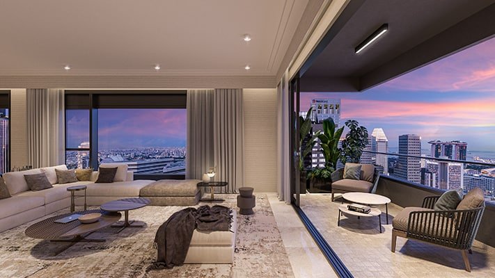 Living-Room-with-270-degree-View-Midtown-Modern-Duplex-1